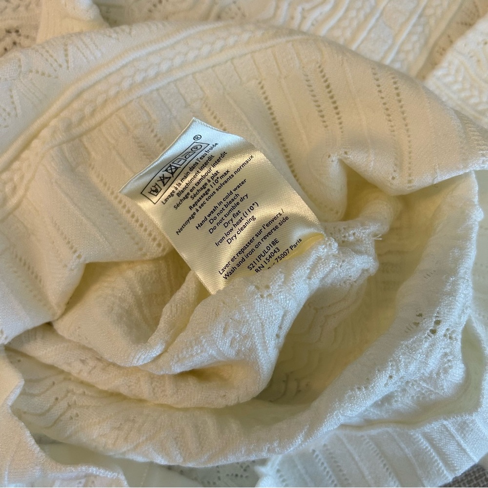 NWT Sezane Ronnie Jumper - Ecru Ivory Cream Top Sweater French Soft Causal - Picture 9 of 10